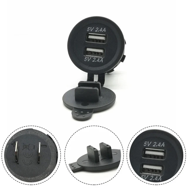 1Set 12v CBE Dual Double USB Socket Module Charger Campervan Caravan Motorhome