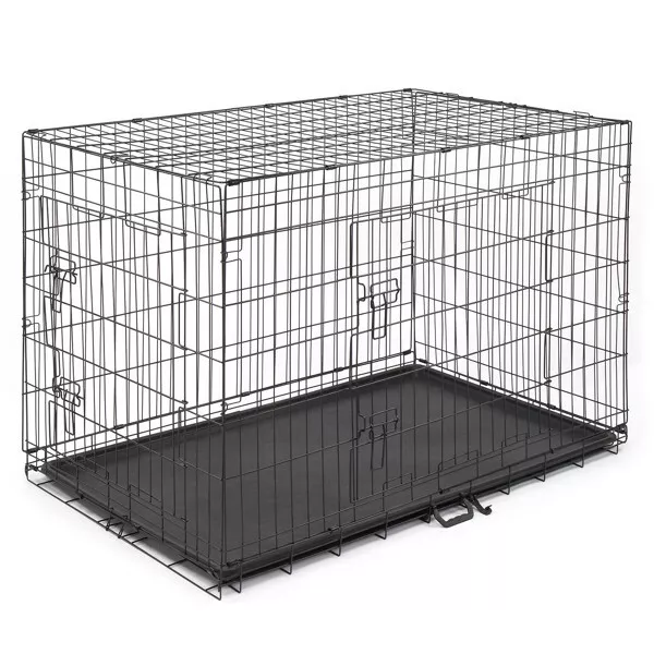 48" Pet Kennel Cat Dog Folding Steel Crate Animal Playpen Wire Metal 3