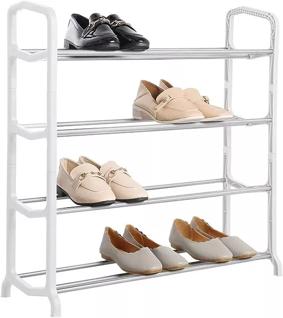 4 Tier Shoe Rack Compact Office Home Storage Portable Organiser stand 2