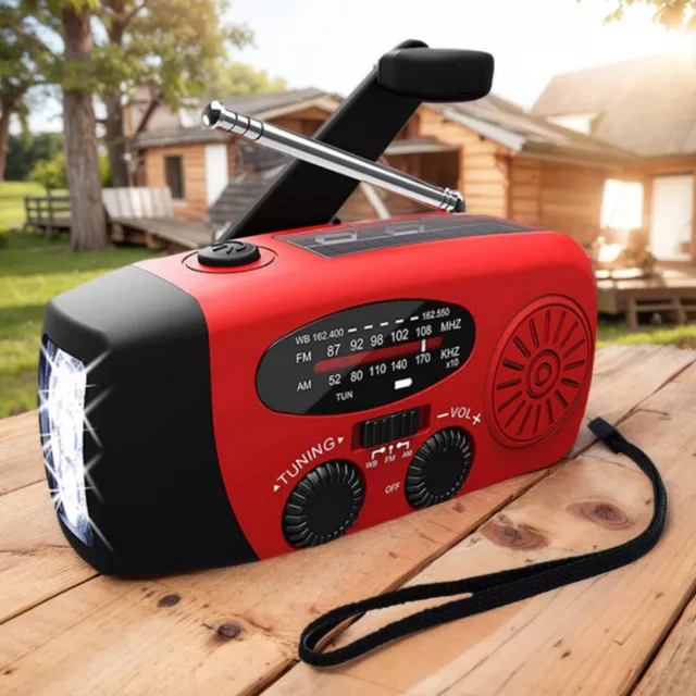 2000mAh Emergency Hand Crank Radio Durable Portable Radio with Cellphone Charger