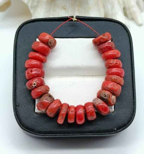 200 Perles Anciennes NOIR Corail 6x5mm - Lot Pour Création Bijoux Fantaisie