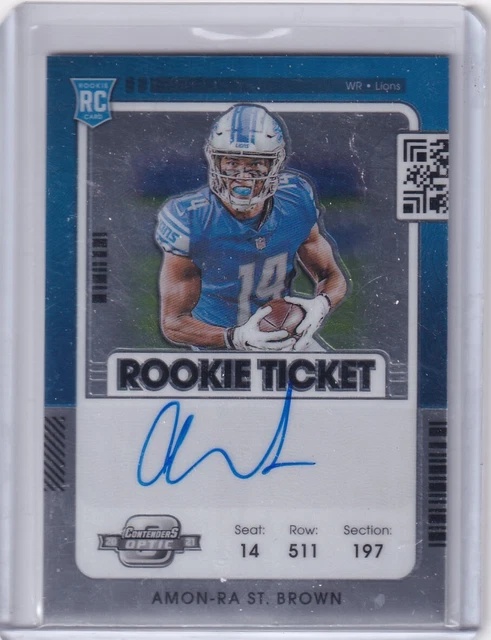 2021 Panini Contenders Optic Rookie Ticket Auto #131 Lions - Amon-Ra St. Brown