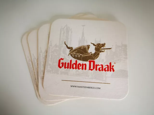 Collectable Gulden Draak Square Belgian Beer Mat / Coaster x4