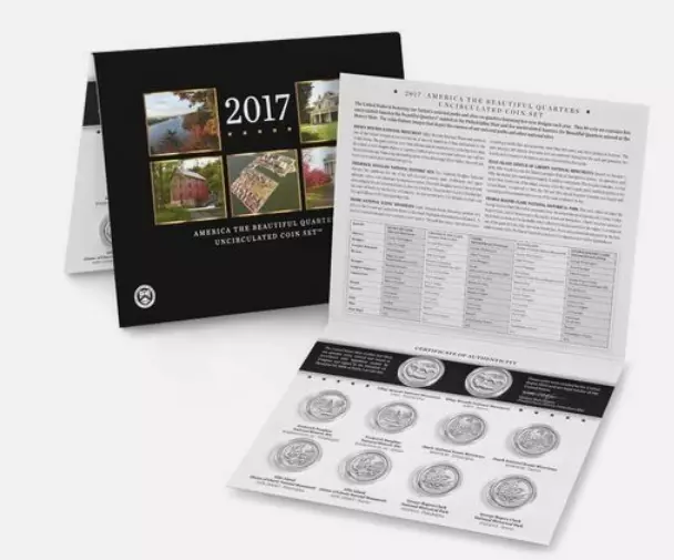 2017 US Mint America The Beautiful Quarter Uncirculated Coin Set OGB