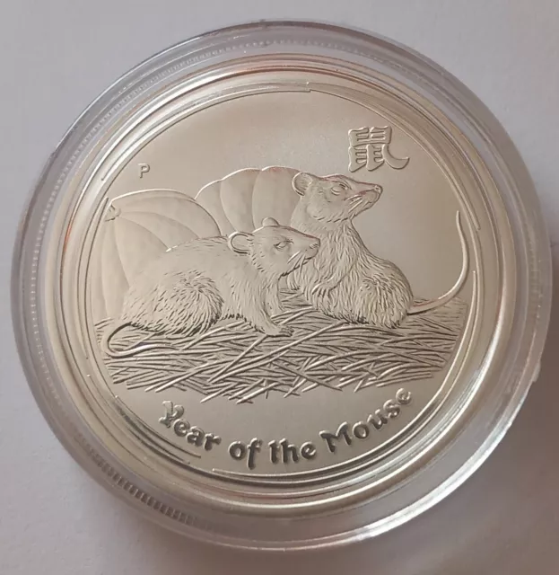 1/2 Oz Lunar II Maus 2008 Silber Originalkapsel aus Originalrolle * Sehr RAR!