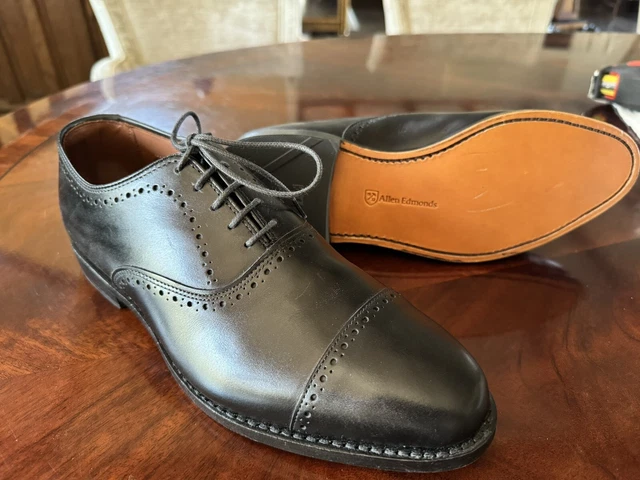 ALLEN EDMONDS 5406 Hale Black Leather Captoe Oxfords 8.5 3E Wide NIB New In Box 209.99 PicClick