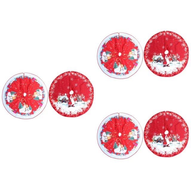 6 piezas falda de árbol de Navidad muñeco de nieve falda estampado falda de árbol