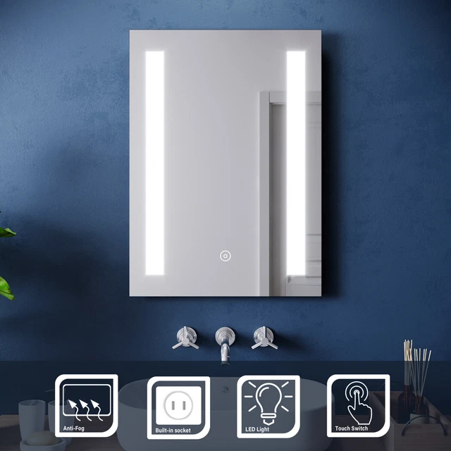LED BATHROOM MIRROR with Shaver Socket/Demister/Touch Sensor