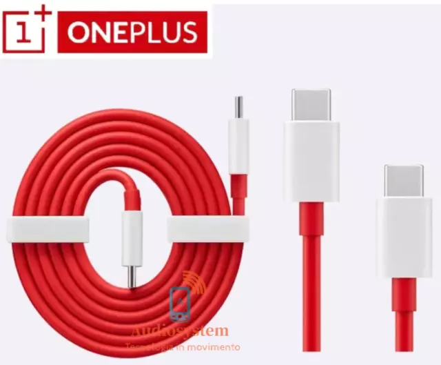 Cavo Ricarica USB Type C / C RAPIDO ORIGINALE OnePlus WARP CHARGE 30W 65W Rosso