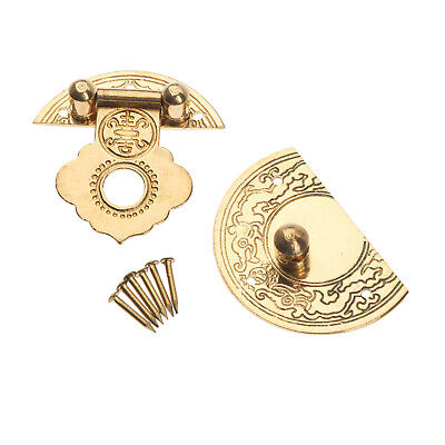 Chinese Tradition Small Classic Jewely Wooden Box Lock Latch 6 Nails 36mm/1.42"