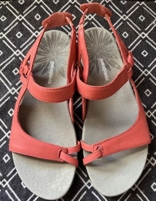 Patagonia Womens Sandals Size 6M Peach Coral Poli Knotty Shoes Simona Slider