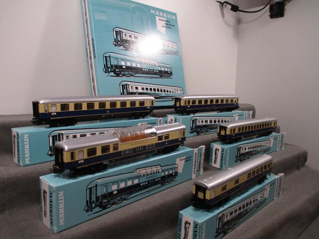 Vagón De Tren Märklin H0 Serie Rheingold De La DB - Set En Hojalata, Modelo 40851, Nuevo En Caja Original