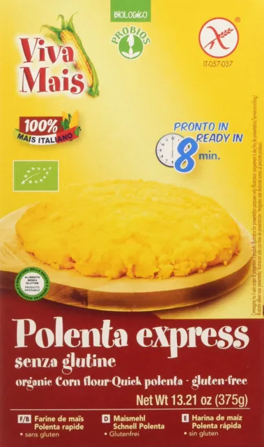 Probios Polenta Express porridge di mais per celiaci 12x 375g NUOVO MHD 12/12/2024