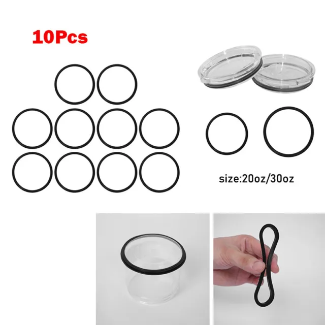 10× Silicone O-Ring Lid Seal Replacement Gaskets 20oz/30oz for Tumbler Lids