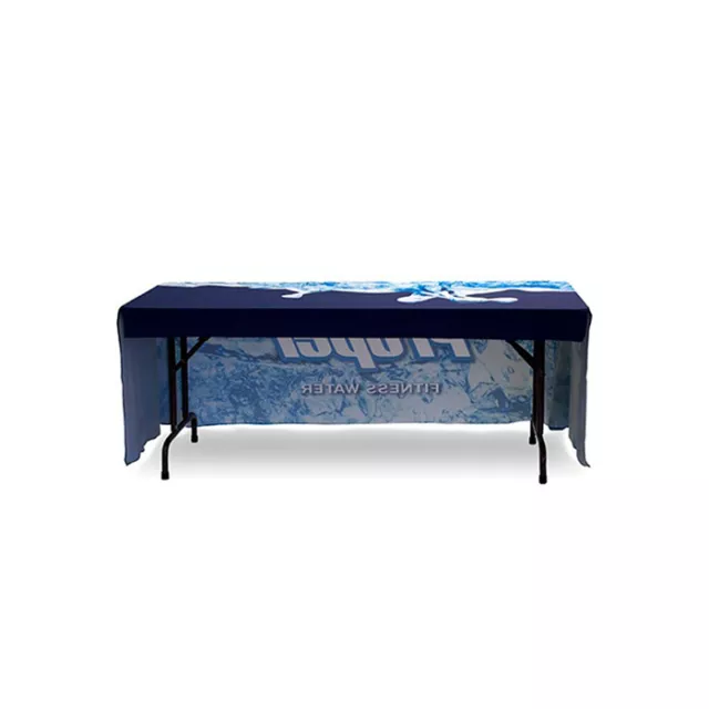 6 ft 3 Sided with Custom Print Rectangle Tablecloth For Trade Show Right Corners 3