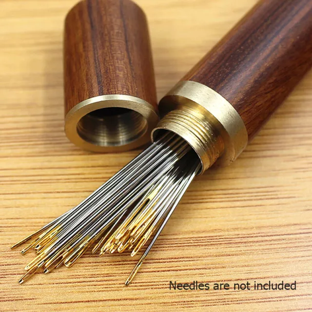 Wooden Sewing Organizer Needle Box Toothpick Storage Holder Safety Case₊ #N 3