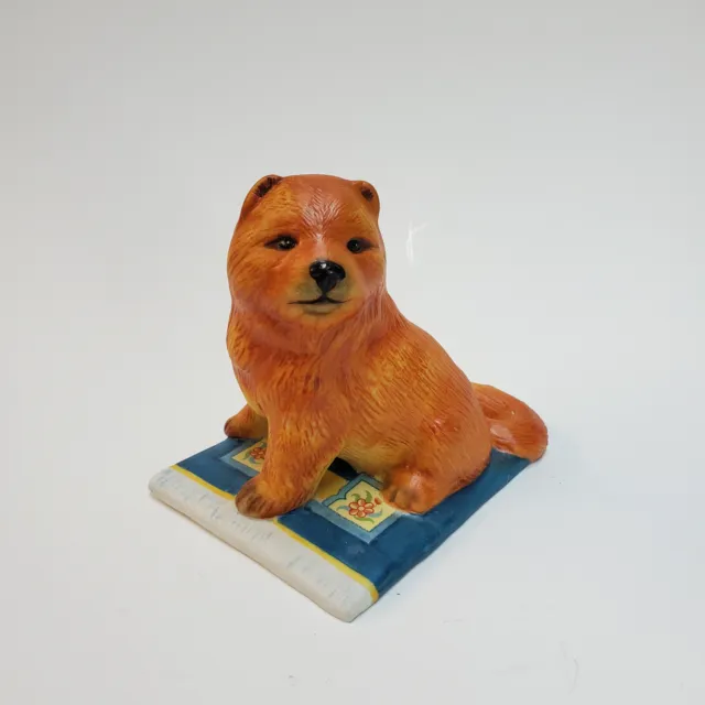 1987 Franklin Mint Orange Chow Chow Puppy on a Mat