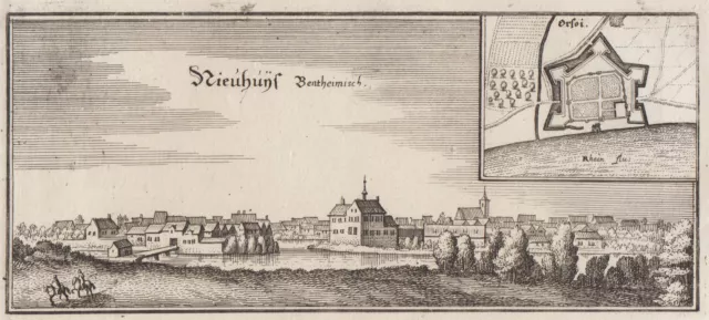 Neuenhaus Krs. Bentheim Original Kupferstich Merian 1647