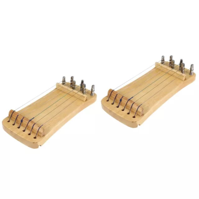 2 Pcs Mini Guzheng Trainers Portable Zither Finger Practice Tool Solid Wood