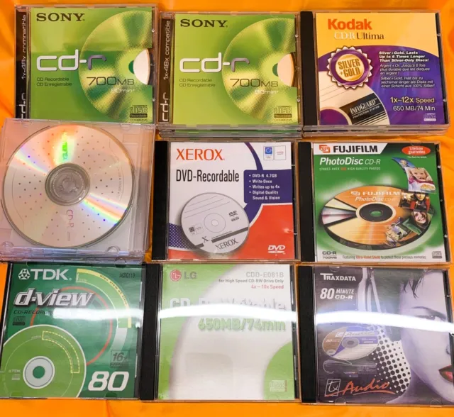 20 x CD-R / DVDR - CD Discs - Open But Unused - Sony - Kodak - Xerox - TDK....