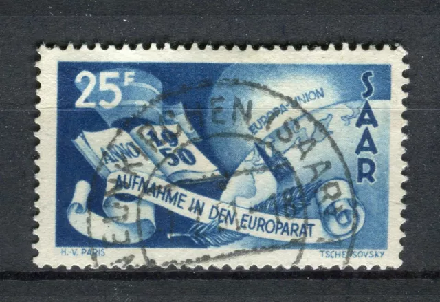 Saarland 297 Europarat 25 Fr. gestempelt (3363)