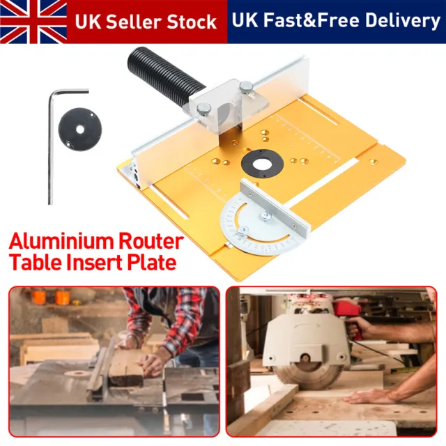 Router Table Insert Plate Aluminum Electric Wood Milling Flip Board Miter Guide