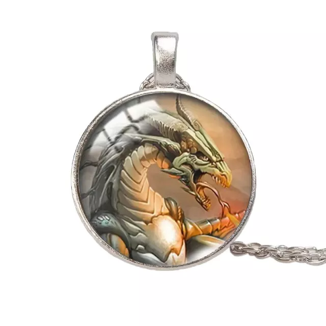 Fashion Men Women Personality Flying Dragon Perfect Gift Round Pendant Necklace