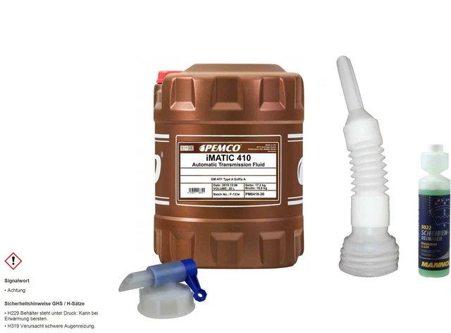 20L PEMCO Imatic 410 Atf-A Huile de Transmission Automatique Incl. Robinet