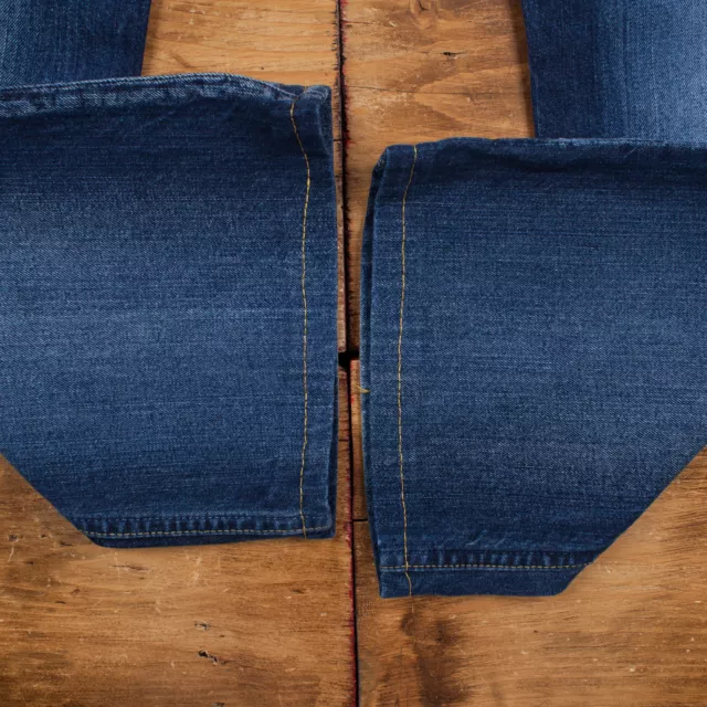 Jeans vintage Levis 529 30x30 lavaggio medio svasati blu rosso linguetta denim 3