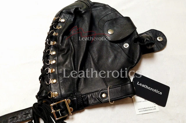 Capuche Bondage Intégrale Noire Avec Ouverture Bouche, Pour Adultes, SM