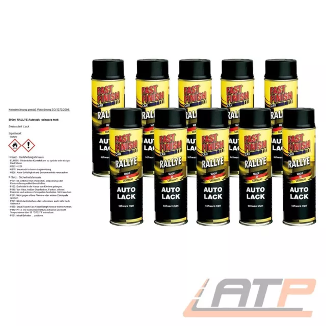 PEINTURE AUTO 10x 500ml FAST FINISH RALLYE NOIR MAT BOÎTE DE SPORT TUNING MOTIP DUPLI