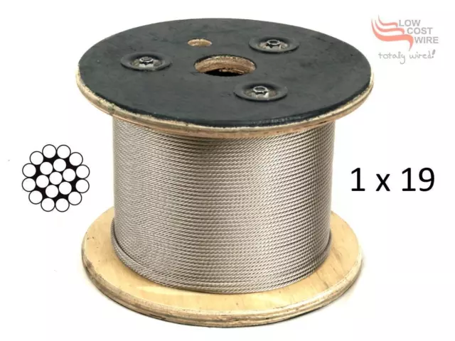 Marine Grade Stainless Steel Wire G316 Wire Balustrade Cable Rope 3.2 mm 1x19