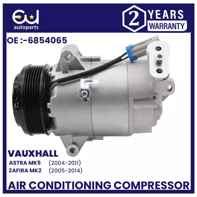 Air Con Ac Compressor Pump For Opel Vauxhall Astra H Mk5 Zafira B 1.9 Cdt Diesel