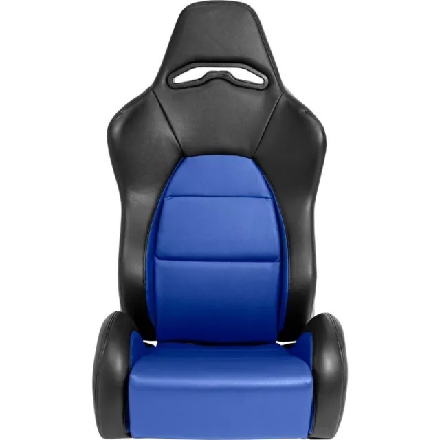 AutoStyle x1 Singolo Universale Reclinabili SPORTS Secchio Seat Nero Blu + 2