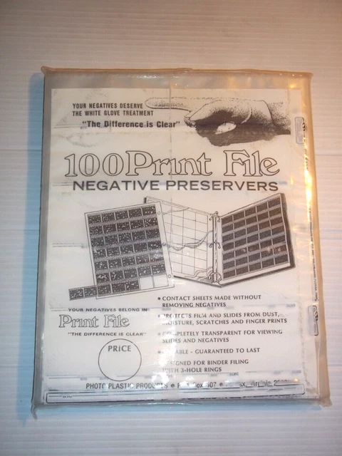 Print File Archival Storage Sheets Holds 20 Slides 2 x 2-20B Pack of 100