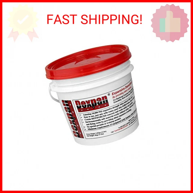 Dexpan Expansive Demolition Grout 11 Lb. Bucket for Rock Breaking, Concrete Cutt