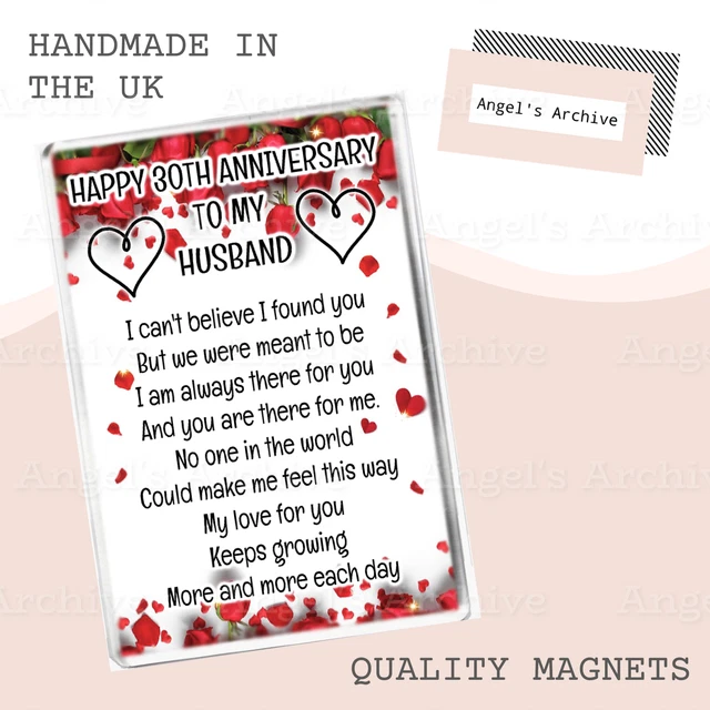 HAPPY 14TH ANNIVERSARY To My Husband Poem Large Fridge