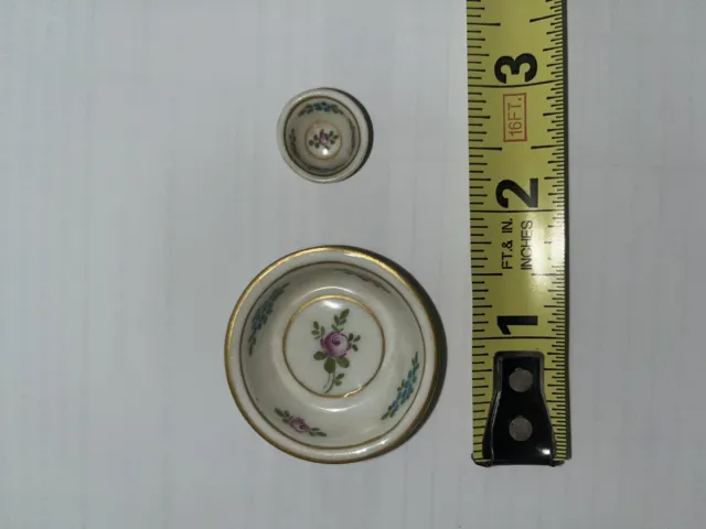 Mini Antique Vintage Rose Medallion Chinoiserie Porcelain Bowls, Set of 2 RARE