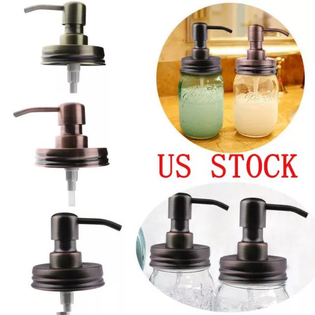 NEW Anti-Rust Metal for Mason Jar Soap Lotion Dispenser Lid Pump Tube Bottle Cap