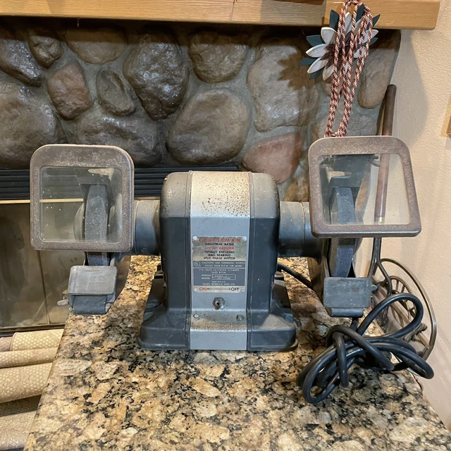 VINTAGE CRAFTSMAN INDUSTRIAL Rated 1/3 HP Bench Grinder Model 397.19580