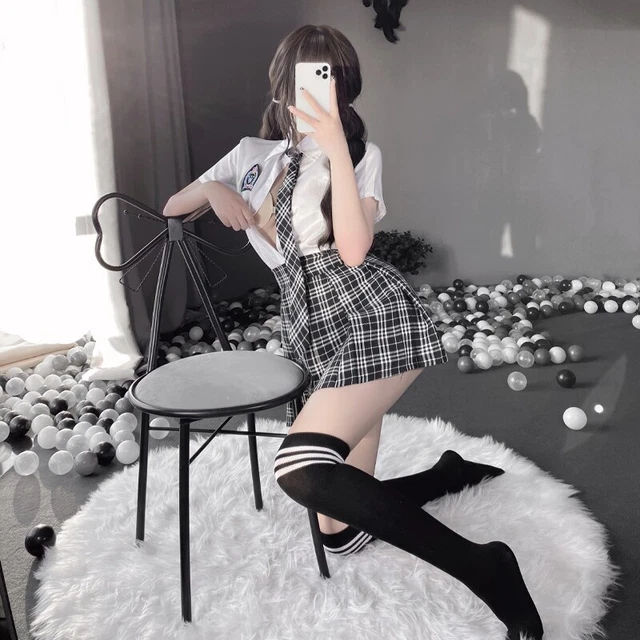 JAPANESE STUDENT GIRLS School Uniform Black White Lingerie JK Suit