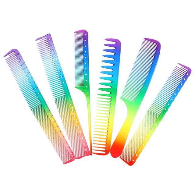 6 piezas peine arco iris cepillo para el cuero cabelludo masajes cuero cabelludo encantador
