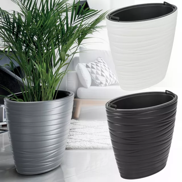 Large Freestanding Plastic Flower Pot Planter Trough Indoor Outdoor Garden Patio