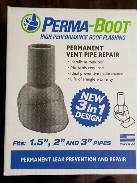 Perma-Boot Pipe Boot Repair Flashing Adjustable 1.5 in. I.D. to 3 in. I.D. Vent
