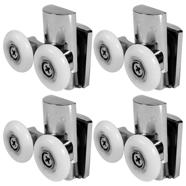 4 piezas ruedas de puerta de ducha 23 mm rodillos de puerta de ducha de alta resistencia aleación de zinc doble X8H7
