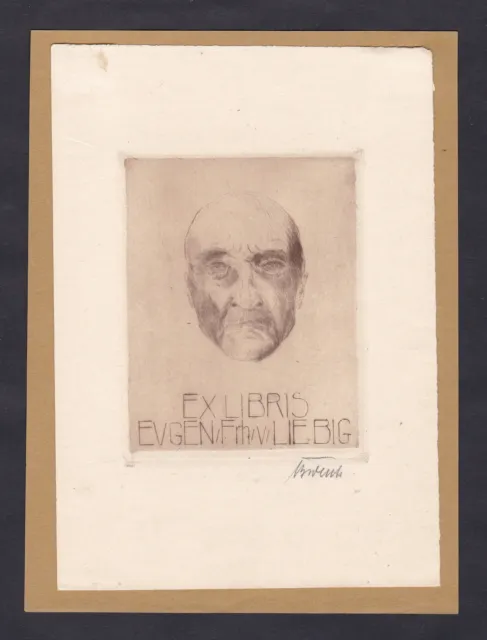 Wolfgang Bedenk Exlibris Radierung etching Eugen v. Liebig Portrait signiert