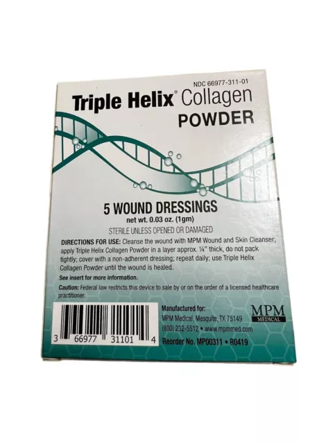 TRIPLE HELIX COLLAGEN POWDER by MPM Medical 1gr..BOX OF 5PCS..$45.00 FREE SHIP!!