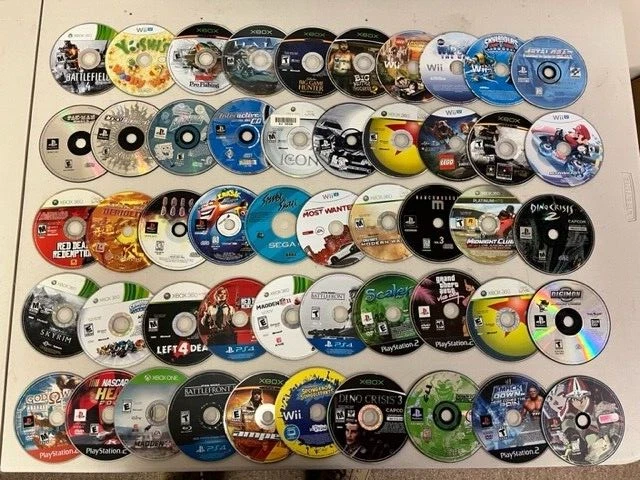 Lot Of 50 DAMAGED NONWORKING Games XBOX  360 PS1 PS2 Wii Wii U Dino Crisis COD K