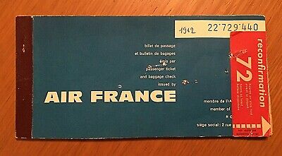 Milano-Casablanca-Las Palmas-Madrid-1962 AIR FRANCE  Biglietto aereo vintage 