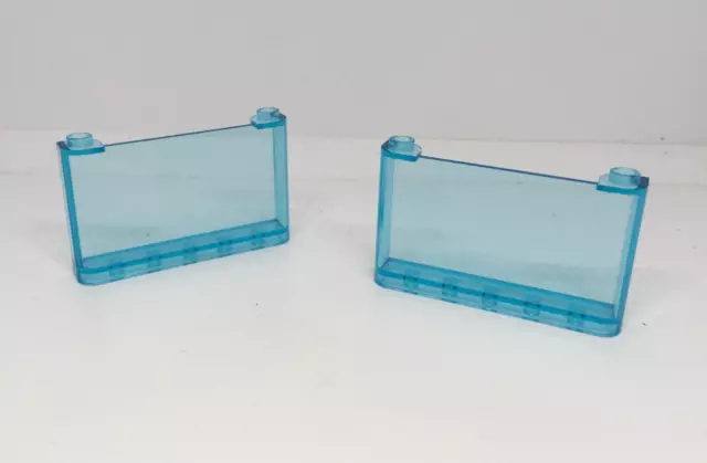 LEGO: 2x Windscreen 1 x 6 x 3 - Ref 64453 Trans-Bleu - Set 60125 76153 7508